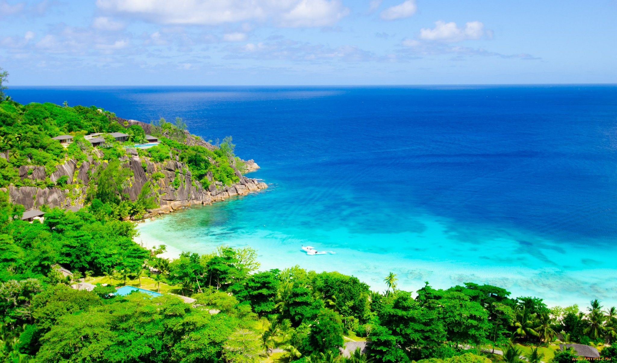 , , , , , boat, trees, landscape, tropics, nature, sea, , 